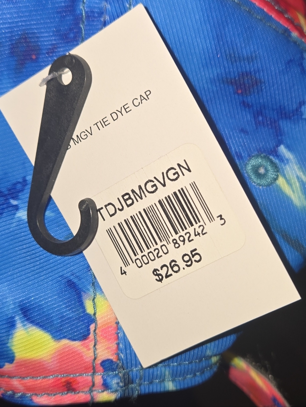 Margaritaville Tie-Dye Cap in Blue, Red & Yellow - Picture 2 of 3